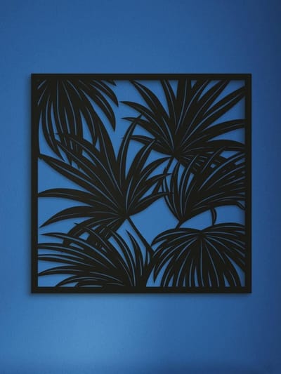 Wanddecoratie | Palmblad in frame - XL (80x80cm)