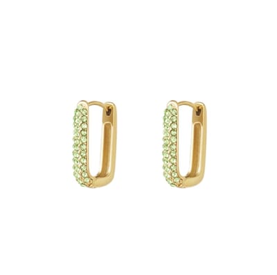 Yehwang Oorbellen - Shimmer Spark - Groen - Stainless Steel