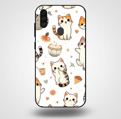 Smartphonica Telefoonhoesje voor Samsung Galaxy A11 met katten opdruk - TPU backcover case katten design geschikt voor Samsung Galaxy A11