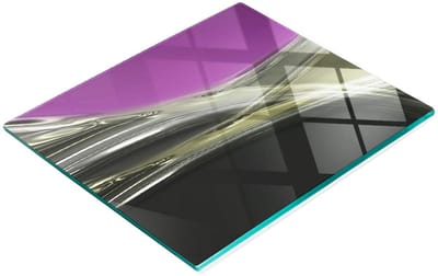 Multifunctionele decoratieve glazen snijplank voor de keuken, zilverkleurig golfpatroon, 60x52 cm