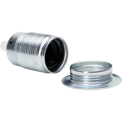 Kopp Lamphouder E27 Metaal Met Ring En Trekontlasting Chroom
