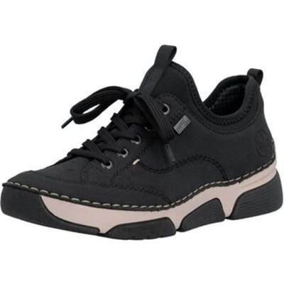 Rieker dames leren lage schoenen, zwart 45976-00