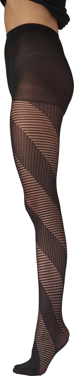 Pretty Polly Panty - Fashion - Spiral Stripe - One Size - 36/42 - Zwart