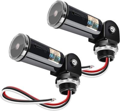 2 Stuks Schemer tot Dageraad Fotocel Sensor Schakelaar voor Buitenverlichting IP65 Waterdicht