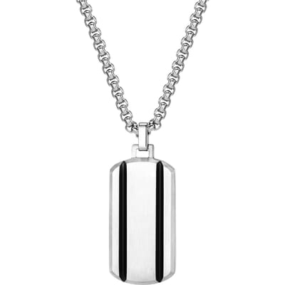Vnox Roestvrij Staal Dogtag Kettingen voor Mannen, Twee Gegroefde Gestreepte Dogtag Hangers met Doosketting Halsband Cadeau voor Hem 55cm