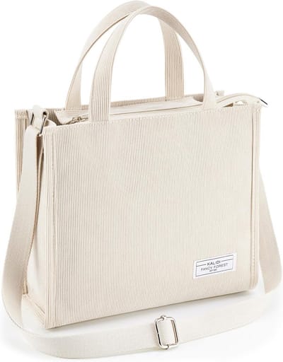Dames Corduroy Tote Bag - Casual Crossbody Schoudertas met Rits en Zakken