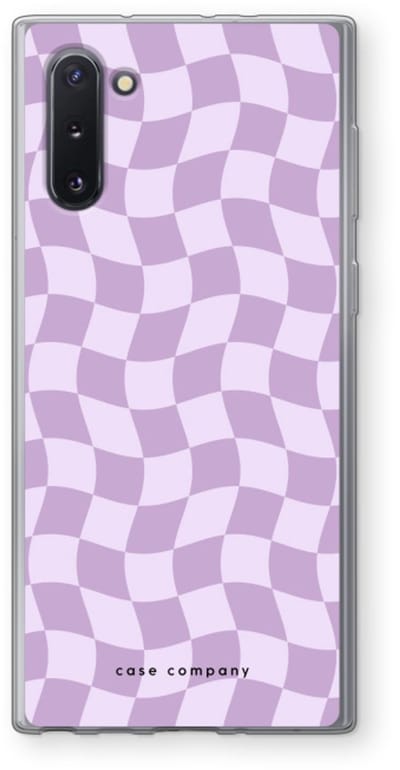 Case Company® - Hoesje geschikt voor Samsung Galaxy Note 10 hoesje - Grid Paars - Soft Cover Telefoonhoesje - Bescherming aan alle Kanten en Schermrand