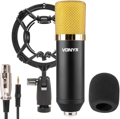 Studio microfoon voor pc of mixer - Vonyx CM400B - incl. shockmount