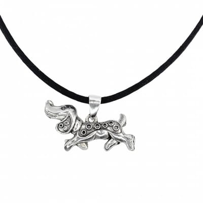 Ketting hond zilverkleur teckel 45 cm - Charme Bijoux