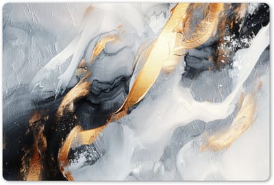 Placemats 45x30 cm - Placemat kunststof - 1 stuk - Abstract - Goud - Verf - Aesthetic - Art - Borden onderleggers - Decoratie voor op tafel - Keuken tafeldecoratie accessoires - Vinyl onderlegger - Tafelversiering