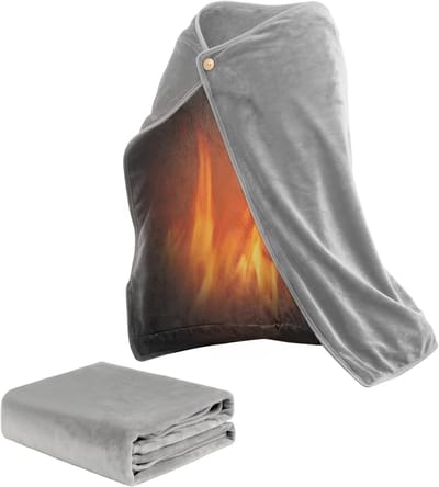 Elektrische Deken - Verwarmde Sjaal - Warm Blijven - USB Verwarming - 100x70cm - Grijs