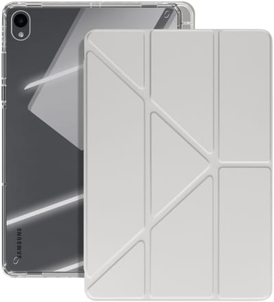 Avizar Etui Geschikt voor Galaxy Tab S11 met Modulaire Standaard Origami Design, Lichtgrijs
