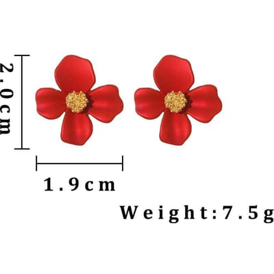 Sexy Rode Bloemen Oorbellen voor Vrouwen Feest Persoonlijkheid Sieraden Nieuwe Mode Plant Stud Oor Cadeau Accessoires brincos feminino red