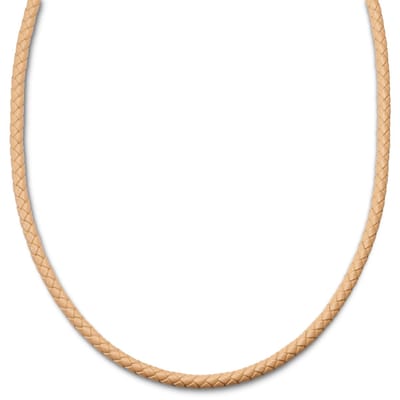 Tenvis | 5 mm Zandkleurige Leren Ketting