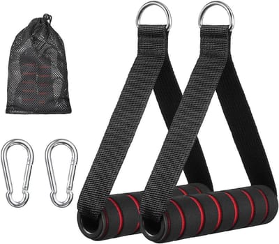 Ergonomische Fitness Handgrepen voor Kabeltraining - 2 Stuks Antislip Handgrepen voor Triceps Oefeningen met 2 Beugels en Comfortabele Grip