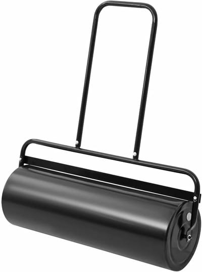 Gazonroller met handvat - Tuinroller Grond - Gazon Onderhoud - Grote inhoud 63 liter - 101 cm lengte - Zwart