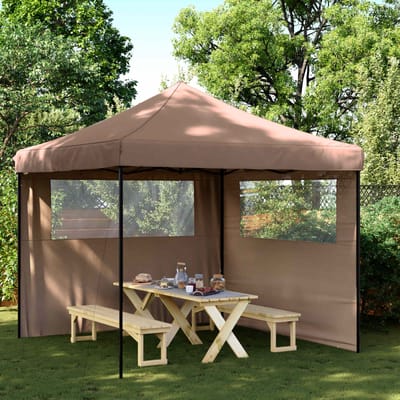 vidaXL - Partytent - 292 - x - 292 - x - 315 - cm - Bruin - Oxford - Stof