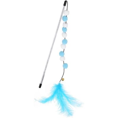 Pompom Kattenspeelgoed Interactief Stokveerspeelgoed Kitten Plagen Spelen Pluche Bal Dierbenodigdheden voor kattenspeelgoed