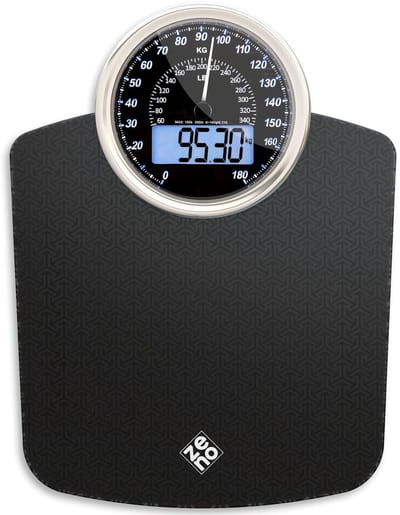 Persoonlijke Weegschaal - Hybride Model - Gewicht Meten - Digitaal Analoog - Tot 180 kg - Zwart
