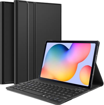 Just in Case tablet Hoes met Toetsenbord geschikt voor Samsung Galaxy Tab S6 Lite - QWERTZ Bluetooth Keyboard Case - Zwart