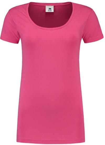 Lemon & Soda dames T-shirt met korte mouwen in de kleur fuchsia in de maat S.