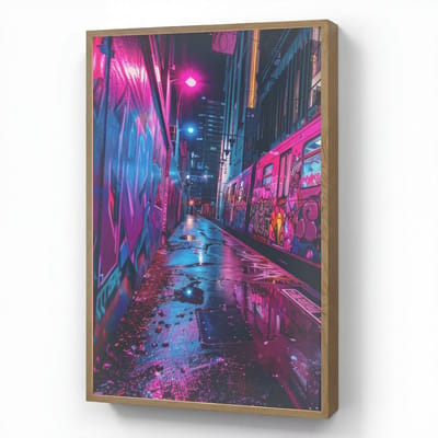 Wandlamp 60x90 cm - Oplaadbaar - Stad - Neon - Nacht - Roze - Graffiti - Wandlampen binnen woonkamer - Slaapkamer lamp - Decoratieve nachtlamp - Vloerlamp draadloos