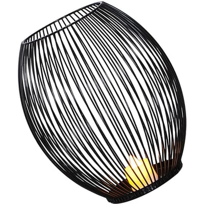 Simple Ornement de Bougeoir en Métal Cage en Fer Décoration de Bougeoir pour la Maison Mariage Table Noir L L 120x60x0.3cm / 47.2x23.6x0.1in black