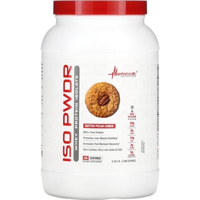 Metabolic Nutrition, ISOpwdr, Isolat de Protéine de Lactosérum, Cookies Beurre Noisette Pecan, 3,04 lb (1 380 g)