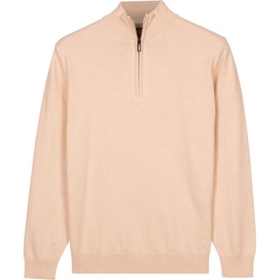 Baileys – Heren Trui – Half Zip Pullover – Pima Katoen - Beige – 618400-825