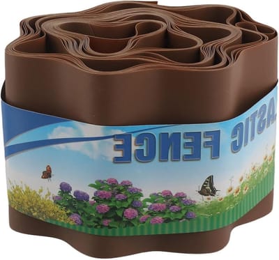 Kunststof Gazonrand - Tuinrand Hek - Gras Scheiden - Flexibel Weerbestendig - 20 cm x 9 m - Bruin