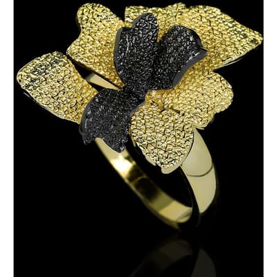 Nieuwe retro ring voor dames Europese en Amerikaanse takken en bloemen ringstijl accessoires No. 9 beige