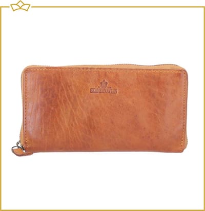 ATTREZZO® Portemonnee Dames - Cognac - 100% Leer