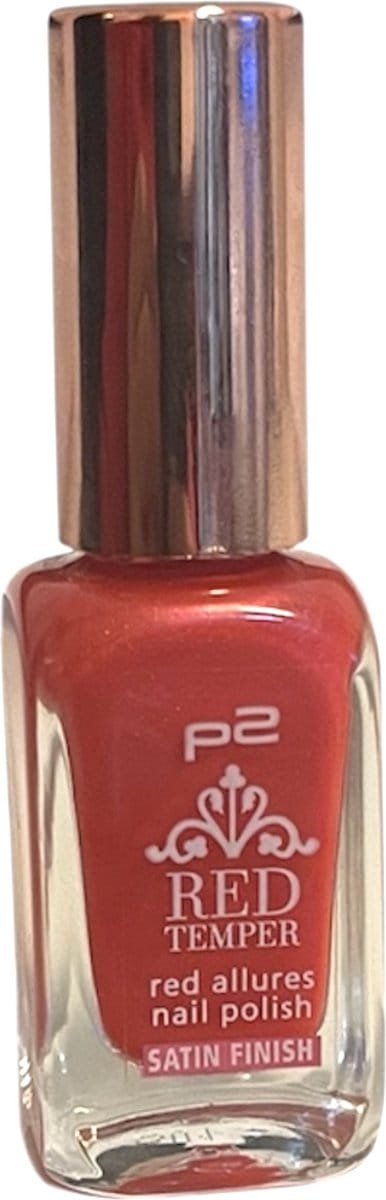 P2 EU Cosmetics Red Temper Satin Finish Nagellak 010 Tempting red 10ml watermeloen