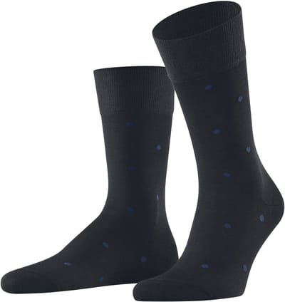 FALKE Dot gedessineerd katoen sokken heren blauw - maat 39-42