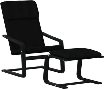 Relaxstoel met voetenbank - Fauteuil ligstoel - Ontspannen zitten - Stevige rug hout - 59 x 82 x 98 cm
