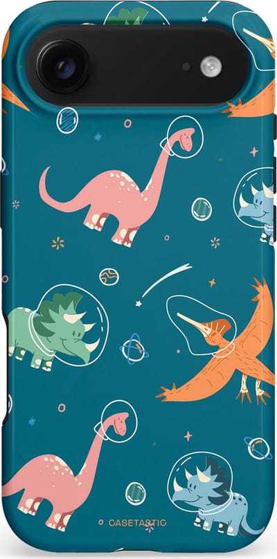 Casetastic hoesje geschikt voor Apple iPhone Air - MagSafe - Dubbellaagse bescherming - Ruimte raptors - Fashion Case - Petrol Perzik Groen