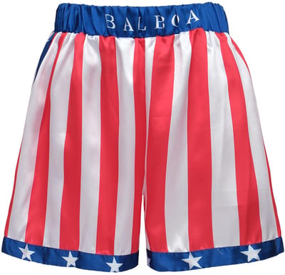 Dailygoods- Bokshorts Amerikaanse Vlag - Satijnen Boxer Shorts - Rocky Balboa Kostuum - Halloween Kostuum - Bokstraining - Zacht en Comfortabel - Bokskostuum