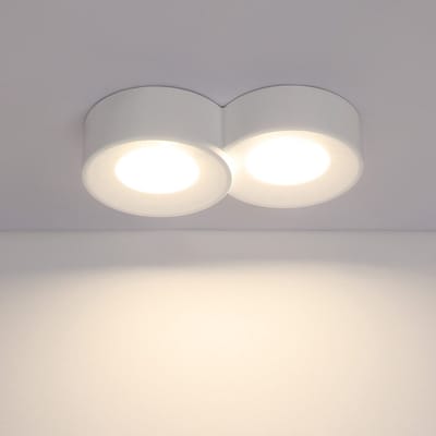 NETTLIFE Plafondlamp – Wit - GX53 Fitting - 2-Lichts - met Gips Lampkap - rond - Moderne Opbouwspot - voor Gang | Slaapkamer | Woonkamer – Zonder Lichtborn - Max.10W