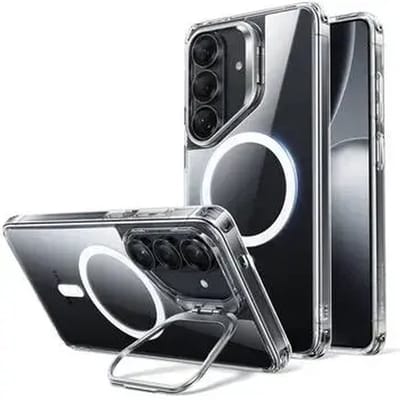 ESR Hoesje Geschikt voor Samsung Galaxy S26 - Classic Hybrid HaloLock - Compatibel met MagSafe / Qi2 en ESR HaloLock - Back Cover met Standaard - Camera Kickstand - Transparant