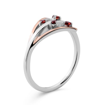 Orphelia Dames 925 Sterling Zilveren Ring - Zilver/Roze ZR-7496