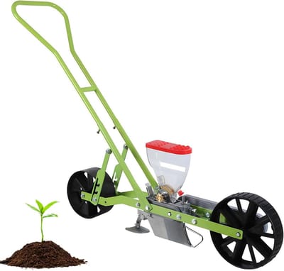 Groentezaaimachine - Handzaaimachine Tuin - Efficiënt Zaaien - Verstelbare Afstand Diepte - 1-4 Rijen - Groen