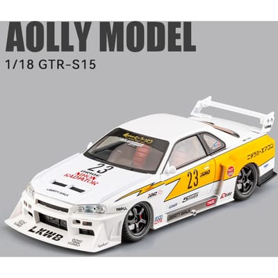 1:18 Gtr R34 Skylin S15 Lbwk Lichtmetalen Auto Model Geluid En Licht Terugtrekken Speelgoed voor Kinderen Verzamelaarsobjecten Verjaardagscadeau