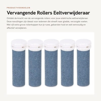 Dailygoods - Vervangende Rollers - Eeltverwijderaar - Effectieve Voetverzorging - 5 Extra Grove Navullingen - Gladde Voeten - Geschikt voor Thuisgebru...