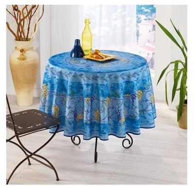 Provençaalse ronde vlekbestendige blauweregen tafelkleed 100% polyester