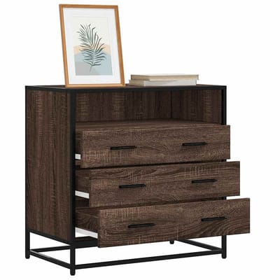 vidaXL - Ladekast - 70x41x70 - cm - bewerkt - hout - bruin - eikenkleur