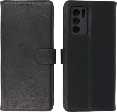 Oppo Reno 6 Pro 5G Hoesje - Book Case Telefoonhoesje - Kaarthouder Portemonnee Hoesje - Wallet Case - Zwart