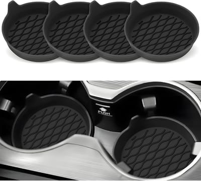 SnelShoppen - Car Cup Holder Coasters 4PCS - Universele Silicone Antislip Drinkhouder Matten - Waterdicht en Vlekkensbestendig voor Auto Interieur Acc