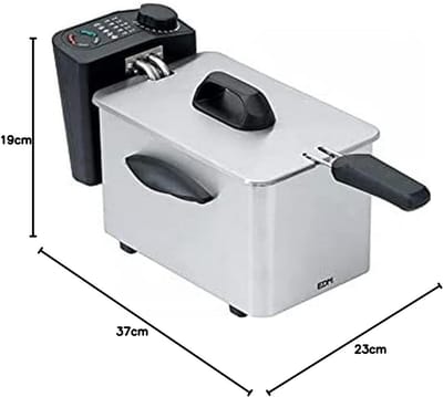 Friteuse Roestvrij Staal - Compact Frituurapparaat - Snelle Snacks Maken - Ruim 25 Liter - 2000 Watt Vermogen