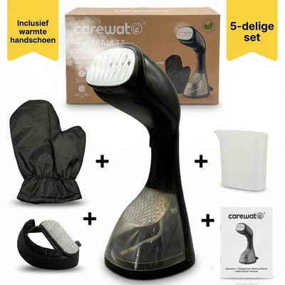 Carewat Kledingstomer – Handstomer - Stoomapparaat Kleding - 1500W - 200 ml Reservoir - Incl Warmtebestendige Handschoen en Opzetborstel