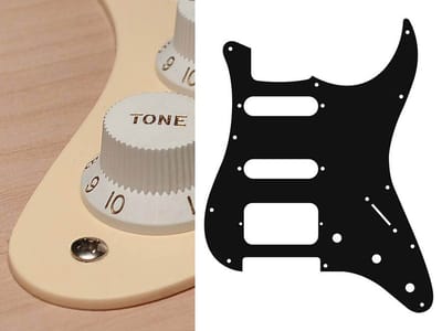 Boston ST-123-C pickguard, Stallion, SSH, 3 pot holes, 3-5 switch, 1 ply, cream